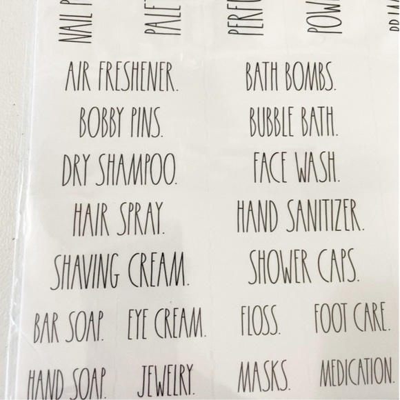 NEW Rae Dunn BATHROOM & LAUNDRY 180 Clear Organizing Labels - Picture 5 of 8
